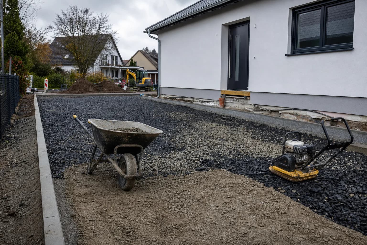 Schottertragschicht als Einfahrt-Unterbau in Kapellen